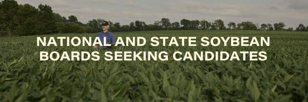 NATIONAL AND STATE SOYBEAN BOARDS SEEKING CANDIDATES